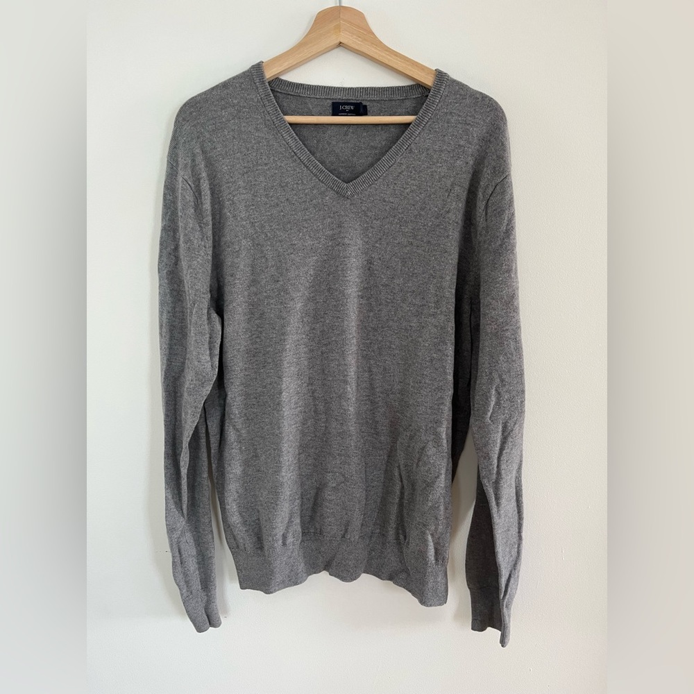 J Crew men’s harbor cotton v neck sweater size L